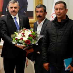 Maden iş&ccedil;ilerinden İ&ccedil;işleri Bakanı &Ccedil;ift&ccedil;i'ye teşekk&uuml;r ziyareti