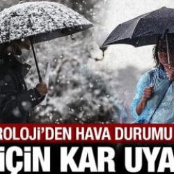 Meteoroloji'den hava durumu raporu: 7 ilimiz karla kaplanacak!