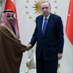 Cumhurbaşkanı Erdoğan, Suudi Arabistan Dışişleri Bakanı bin Ferhan'ı kabul etti