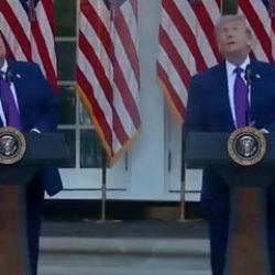  Trump g&ouml;kteki kuşu drone sandı! Trajikomik anlar...