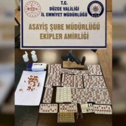 D&uuml;zce&rsquo;de 1 milyon liralık sentetik hap ele ge&ccedil;irildi; 1 g&ouml;zaltı