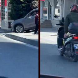 E-5&rsquo;te skandal g&ouml;r&uuml;nt&uuml;: Bebeği motosiklete lastikle bağlayıp trafiğe &ccedil;ıktı