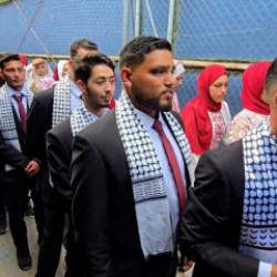 Gazze'de 50 &ccedil;ift i&ccedil;in toplu d&uuml;ğ&uuml;n t&ouml;reni d&uuml;zenlendi