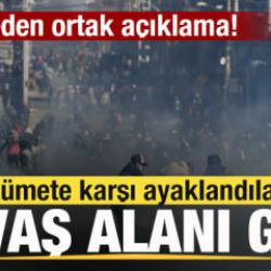 H&uuml;k&uuml;mete karşı ayaklandılar! Ortalık savaş alınan d&ouml;nd&uuml;! Ordu sahaya indi! 9 &uuml;lkeden mesaj