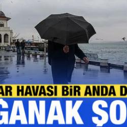 İstanbul'da bahar havası bir anda sağanağa d&ouml;nd&uuml;: Trafikte zor anlar...