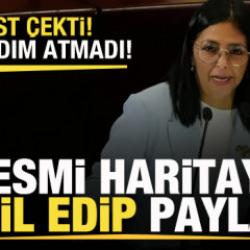 Rest &ccedil;ekti! Tartışmalı b&ouml;lgeyi resmi haritaya dahil edip paylaştı! 