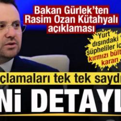 Bakan G&uuml;rlek'ten Rasim Ozan K&uuml;tahyalı a&ccedil;ıklaması! Su&ccedil;lamaları tek tek saydı!