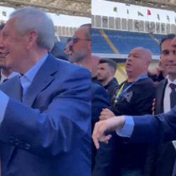 Hakan Safi destek&ccedil;ilerinin karşısına dikilen Aziz Yıldırım: Ben buradayım!