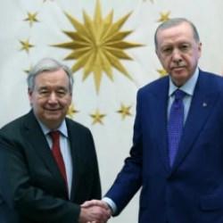 Cumhurbaşkanı Erdoğan, BM Genel Sekreteri Guterres ile g&ouml;r&uuml;şt&uuml;