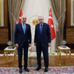 Cumhurbaşkanı Erdoğan, TBMM Başkanı Kurtulmuş'u kabul etti