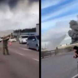 Moskova'da sivil trafiğin ortasında hava savunma f&uuml;zesi ateşlendi
