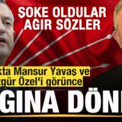 U&ccedil;akta Mansur Yavaş ve &Ouml;zg&uuml;r &Ouml;zel'i g&ouml;r&uuml;nce &ccedil;ılgına d&ouml;nd&uuml;! Ağır s&ouml;zler