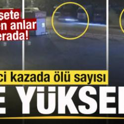 Otomobilin kamyona &ccedil;arptığı feci kaza kamerada: 4 &ouml;l&uuml;