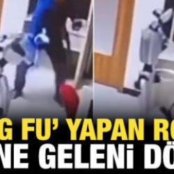  Endonezya'da 'Kung Fu' yapan insansı robot &ouml;n&uuml;ne geleni d&ouml;vd&uuml;