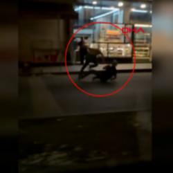 Taksicilerin durak anlaşmazlığı kavgası kamerada