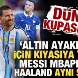 D&uuml;nya Kupası'nda altın ayakkabı i&ccedil;in kıyasıya yarış! Messi, Mbappe ve Haaland aynı sırada