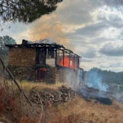 Felaketin eşiğinden d&ouml;n&uuml;ld&uuml;! Ahırda &ccedil;ıkan yangın ormana sı&ccedil;radı