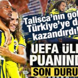 Talisca'nın galibiyet gol&uuml; T&uuml;rkiye'ye de kazandırdı! UEFA &uuml;lke puanında son durum