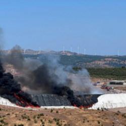 &Ccedil;anakkale'de katı atık tesisinde yangın