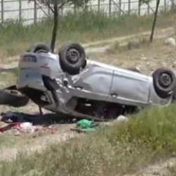 Konya'da feci kaza: Takla atan otomobildeki &ccedil;ocuk hayatını kaybetti