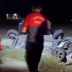 Sulama kanalına devrildiler: 3 kişi yaralandı