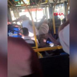 Malatya'da halk otob&uuml;s&uuml;nde yumruklar konuştu!