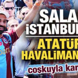 Mohamed Salah, Trabzonspor i&ccedil;in İstanbul'a geldi! Taraftar coşkuyla karşıladı