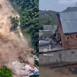 Nepal'deki sel felaketinin &uuml;rk&uuml;t&uuml;c&uuml; g&ouml;r&uuml;nt&uuml;leri ortaya &ccedil;ıktı