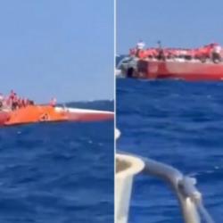 Girne'de batan gemiden ilk g&ouml;r&uuml;nt&uuml;ler: Geminin &uuml;zerinde &ccedil;aresiz bekleyiş