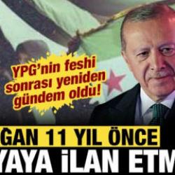 Suriye'de ter&ouml;r &ouml;rg&uuml;t&uuml; YPG/SDG kendini feshetti: Erdoğan 11 yıl &ouml;nce b&ouml;yle duyurmuştu!