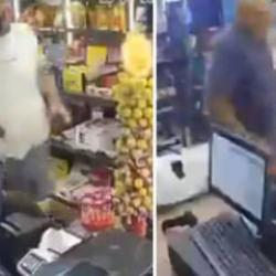 Markette kan donduran silahlı saldırı: &Ccedil;ığlıklar dehşete d&uuml;ş&uuml;rd&uuml;