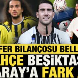 S&uuml;per Lig'de transfer bilan&ccedil;osu belli oldu: F.Bah&ccedil;e, Beşiktaş ve G.Saray'a fark attı