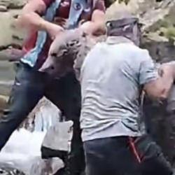 Trabzon'da dere yatağında mahsur kalan ayı yavrusu b&ouml;yle kurtarıldı 