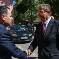Adalet Bakanı Akın G&uuml;rlek, KKTC Başbakanı &Uuml;nal &Uuml;stel ile g&ouml;r&uuml;şt&uuml;