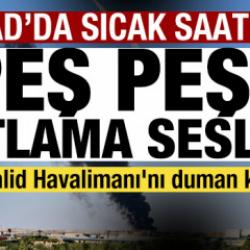Riyad'da sıcak saatler! Peş peşe patlama sesleri! Kral Halid Havalimanı'nda yangın
