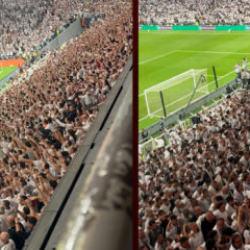 Beşiktaş taraftarından Marsilya Ma&ccedil;ında g&ouml;rkemli trib&uuml;n şovu