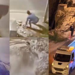 Abisiyle kavga edip otomobille &ccedil;arptı