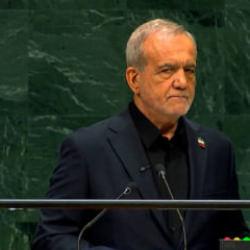 "Asıl ter&ouml;rist onlar" Pezeşkiyan konuştu, ABD heyeti dayanamayıp salonu terk etti