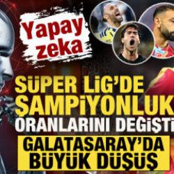 Yapay zeka, S&uuml;per Lig'de şampiyonluk oranlarını değiştirdi! Galatasaray'da b&uuml;y&uuml;k d&uuml;ş&uuml;ş