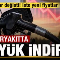 Akaryakıtta b&uuml;y&uuml;k indirim! Tabelalar değişti! İşte yeni fiyatlar