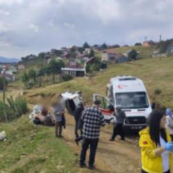 Sis Dağı Yaylası'nda kamyonet u&ccedil;uruma yuvarlandı: 1'i ağır 4 yaralı