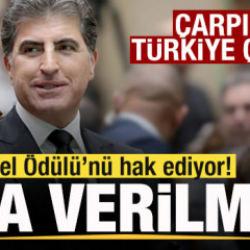 Barzani'den T&uuml;rkiye a&ccedil;ıklaması: Nobel &Ouml;d&uuml;l&uuml;'n&uuml; hak ediyor! Ona verilmeli