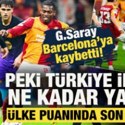 G.Saray, Barcelona'ya kaybetti! T&uuml;rkiye ilk 8'e ne kadar yakın? &Uuml;lke puanında son durum