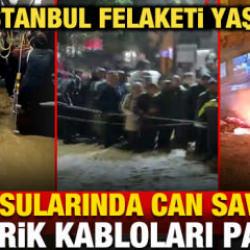 İstanbul felaketi yaşadı! Sel sularında can savaşı: Vatandaşları halatla kurtardılar