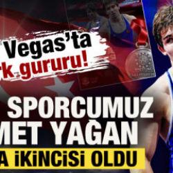 Las Vegas&rsquo;ta T&uuml;rk gururu! Milli sporcumuz Ahmet Yağan d&uuml;nya ikincisi