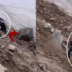 Ağrı Dağı'nda heyelan az kalsın felakete neden oluyordu