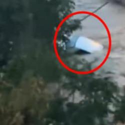 Selde kaybolan Ahmet Derin&rsquo;in aracının s&uuml;r&uuml;klendiği anların g&ouml;r&uuml;nt&uuml;s&uuml; ortaya &ccedil;ıktı