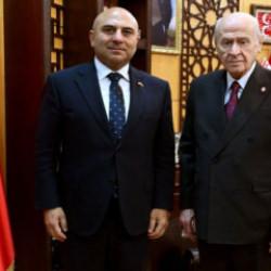 MHP Genel Başkanı Bah&ccedil;eli, Azerbaycan B&uuml;y&uuml;kel&ccedil;isi Reşad Aslanov'u ağırladı