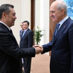 TBMM Başkanı Kurtulmuş, Kırgızistan Cumhurbaşkanı Caparov tarafından kabul edildi
