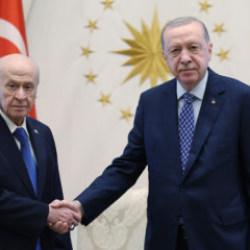 Cumhurbaşkanı Erdoğan ile MHP lideri Bah&ccedil;eli arasında kritik g&ouml;r&uuml;şme: İlk kareler geldi